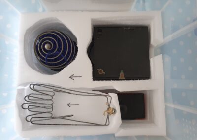 Everyday Inventions (clockwise from left): Knitting wool holder, box camera, ink blotter, glove stretcher.
