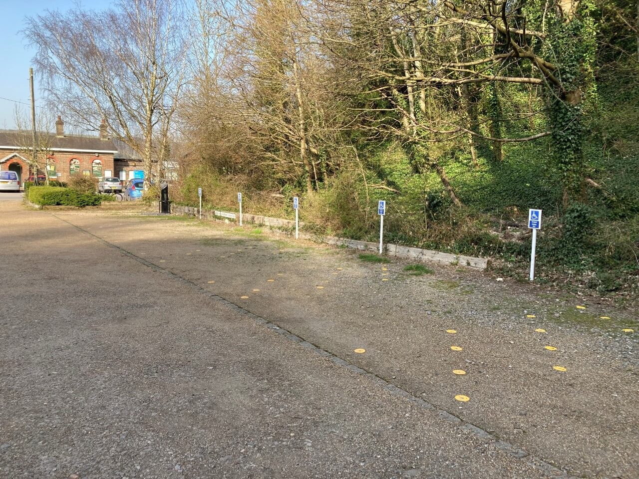 Accessible parking spaces in the Museum car park.