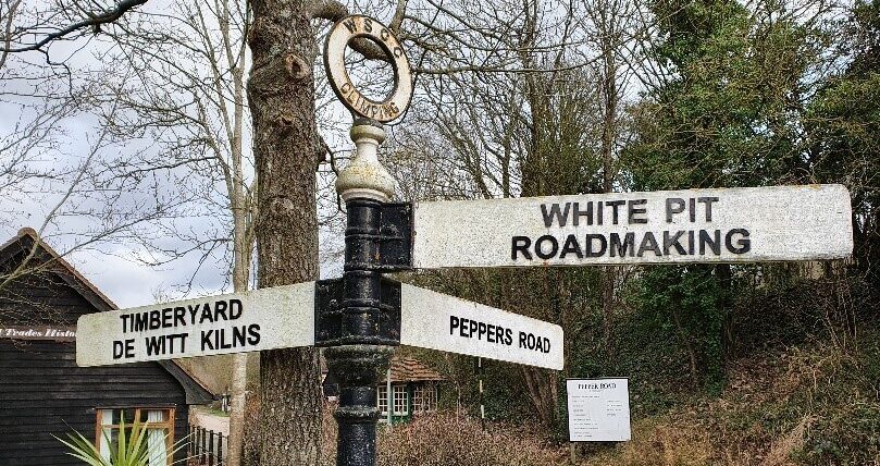 An example of signage directing you to different areas of the Museum site.